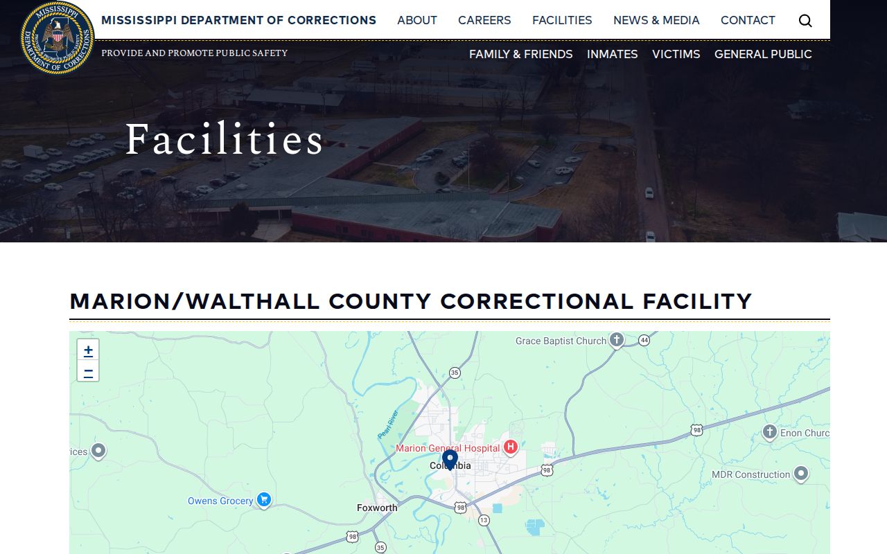 Official MDOC Marion/Walthall County Correctional Facility page