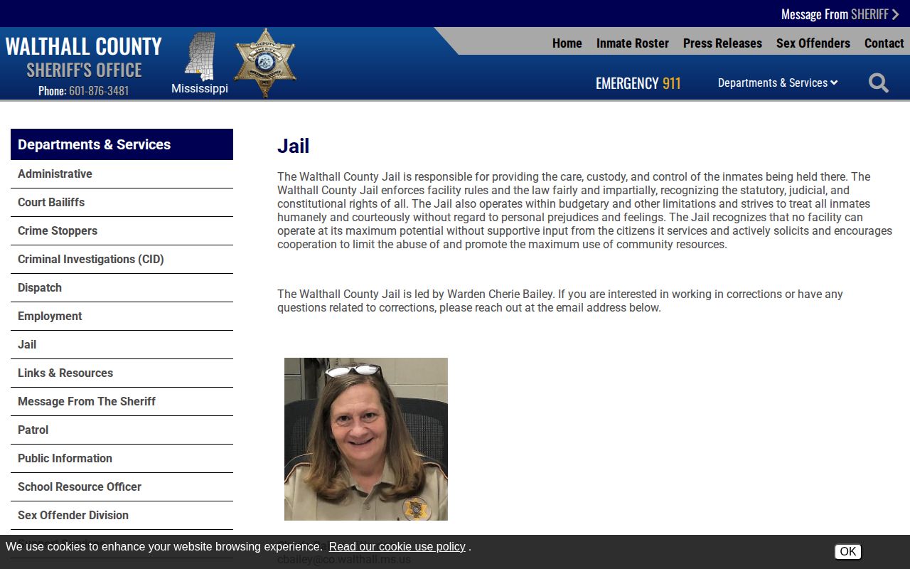 Official Walthall County Sheriff jail page